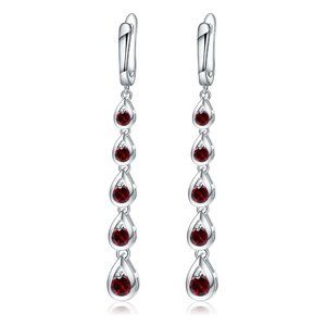 Garnet Earrings | 925 Sterling Silver | Red Garnet